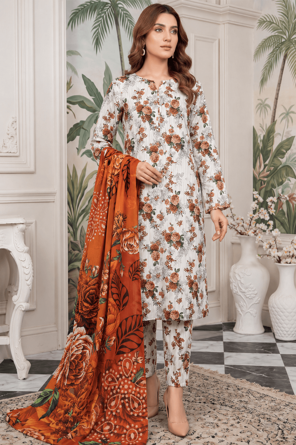 Zanora Digital Printed Bana Dora Lawn 3 Piece unstitched Suit - B for women in Pakistan