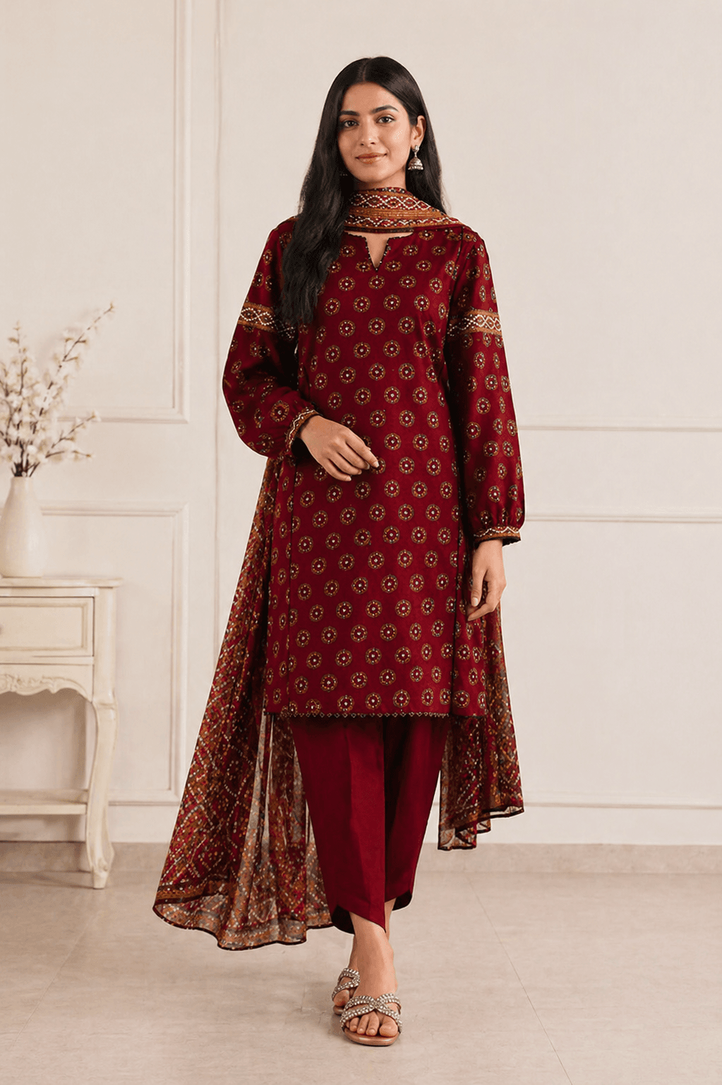 Zanora Tana Dora Digital Print Lawn 3 Piece Unstitched Suit - C for women in Pakistan